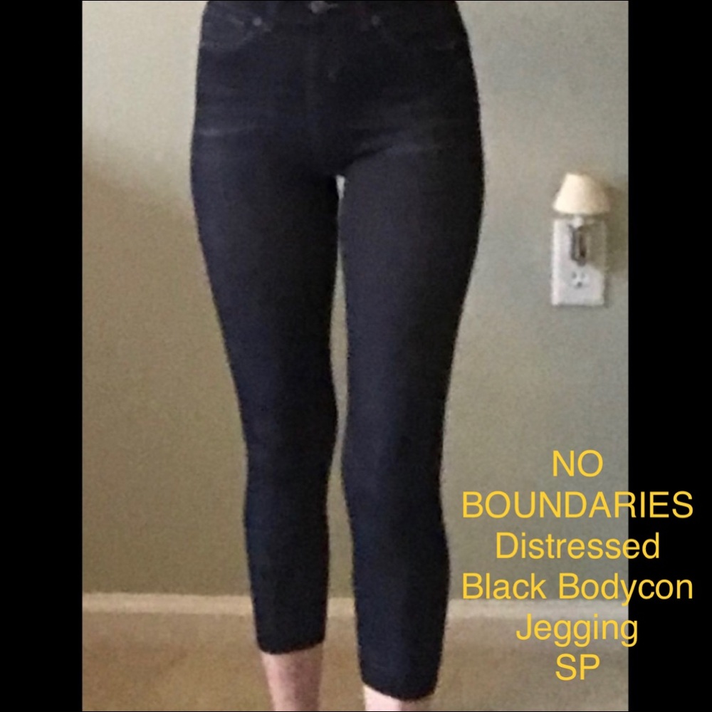 ⚡️NO BOUNDARIES | Distressed Black Bodycon Jegging / Leggings | SP - Picture 1 of 17